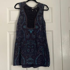 FREE PEOPLE Blue/Purple Dress with lace front